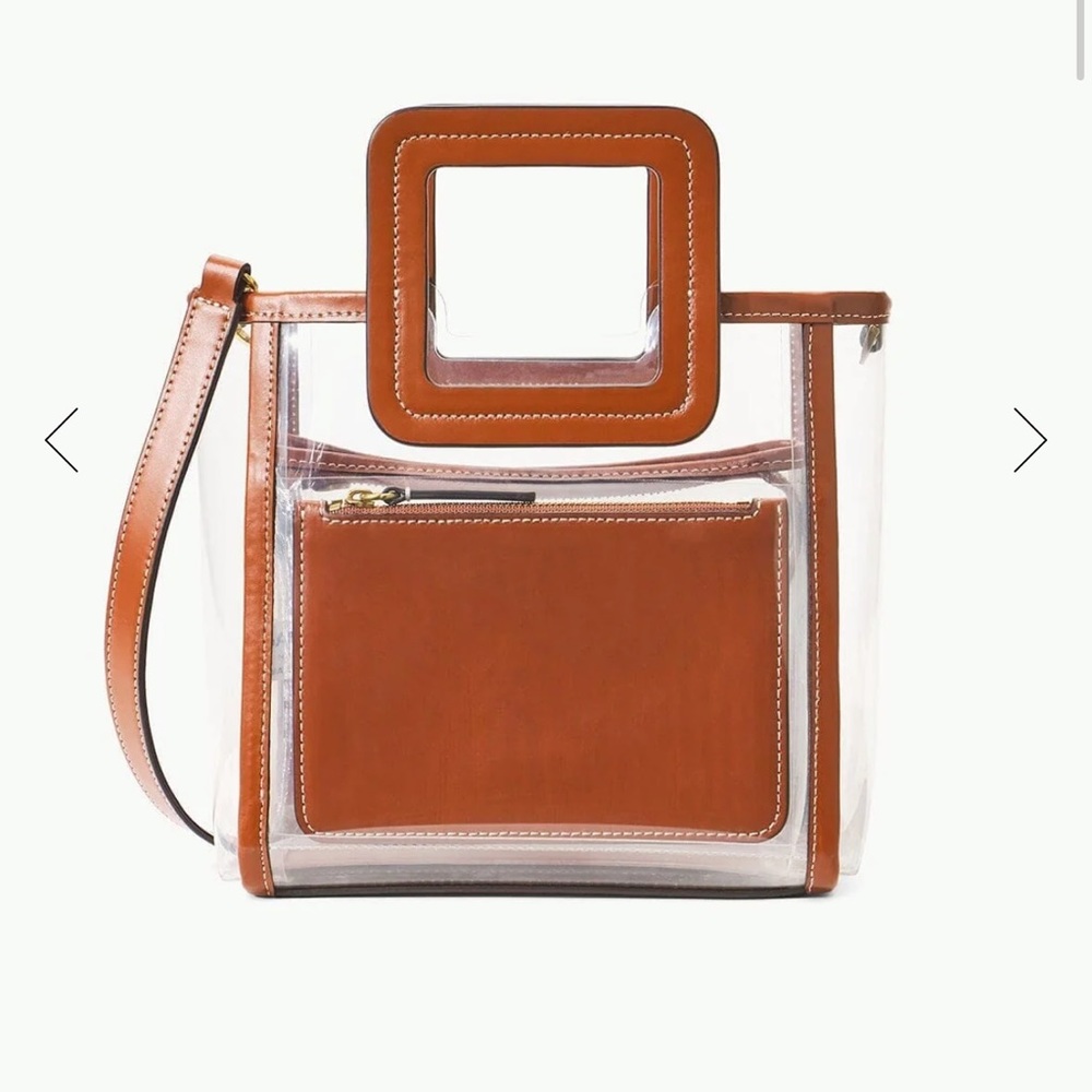 Staud The stadium mini Shirley bag clear & tan